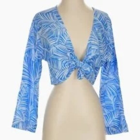 Shade & Shore Kimono Swim cover Up tie front NEW size Medium 8-10 - Picture 1 of 4